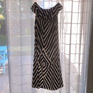 Strapless ruffle maxi dress